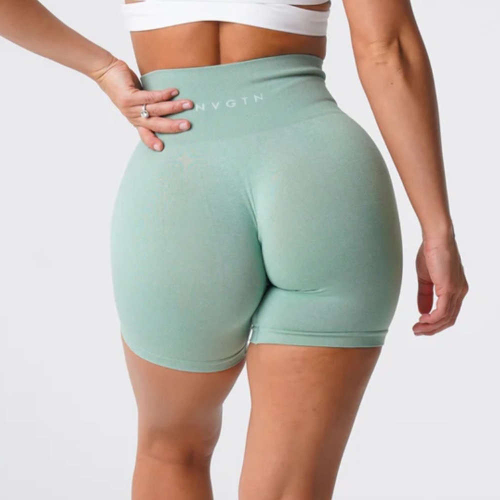 NVGT Woman’s Sage Green Pro Seamless Shorts